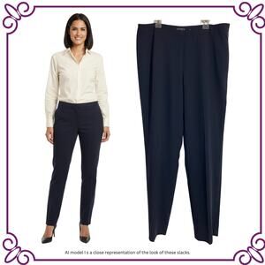 Lafayette 148 Bleeker Straight Leg Pants Black Size 10